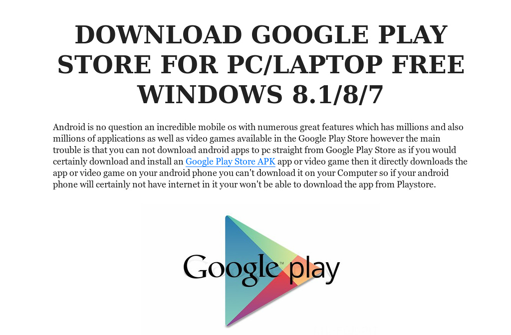 google play store download for windows 7